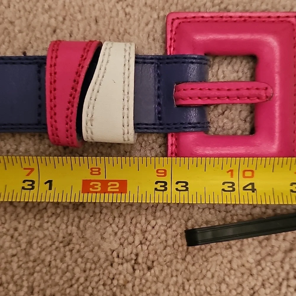 LEATHER PURPLE/PINK/WHITE BELT